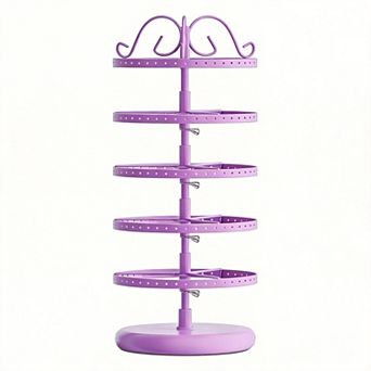 Rotating Metal Earring Tree Stand 5 tier Adjustable Earring Holder