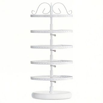 Rotating Metal Earring Tree Stand 5 tier Adjustable Earring Holder