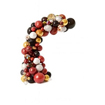 Graduation Balloon Arch Kit Black & Red Balloons with Congrats Foil Balloons