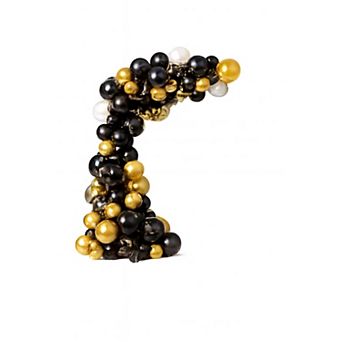Black & Gold Balloon Garland Kit 113 pc for Birthdays, NYE, Graduation, and Milestone Events