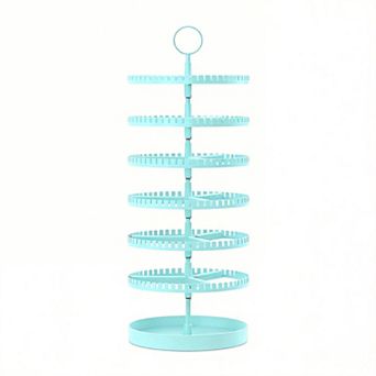 6 tier Rotating Earring Holder Metal Tray with 342 Grooves