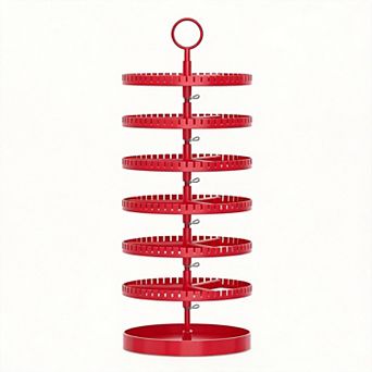 6 tier Rotating Earring Holder Metal Tray with 342 Grooves