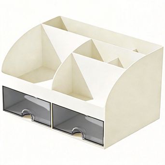 Pen Holder 6 Compartments 2 Drawers  Desk Organizer