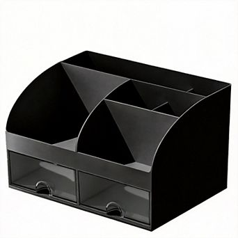 Pen Holder 6 Compartments 2 Drawers  Desk Organizer