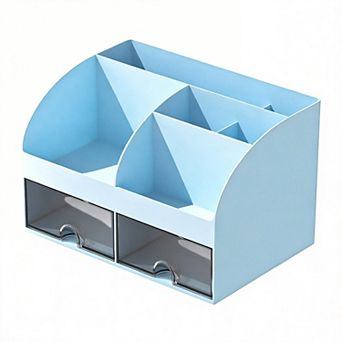 Pen Holder 6 Compartments 2 Drawers  Desk Organizer