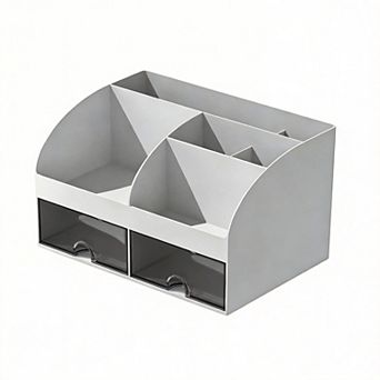 Pen Holder 6 Compartments 2 Drawers Desk Organizer