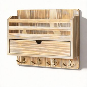 Modern Farmhouse Mail Organizer Drawer with 7 Key Hooks