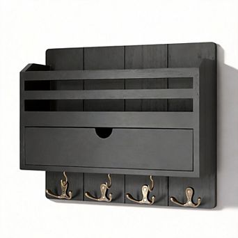 Modern Farmhouse Mail Organizer Drawer with 7 Key Hooks