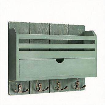 Modern Farmhouse Mail Organizer Drawer with 7 Key Hooks