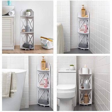 Corner Shelf 3-Tier Bathroom Storage Rack Over Toilet