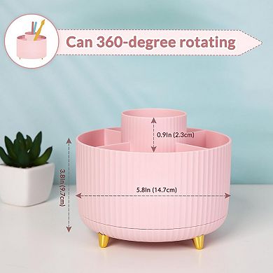 360° Rotating Pen Holder 5-Slot Multipurpose Organizer
