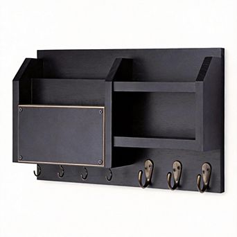 Mail Key Holder Wall Shelf Organizer with 7 Hooks
