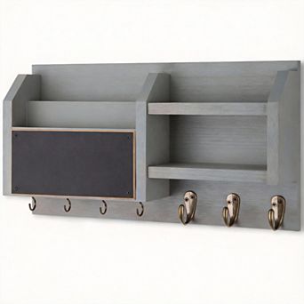 Mail Key Holder Wall Shelf Organizer with 7 Hooks