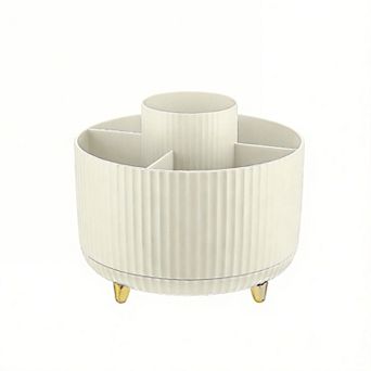 360° Rotating Pen Holder 5-Compartment Desk Organizer