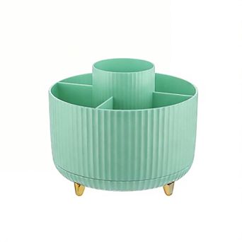 360° Rotating Pen Holder 5-Compartment Desk Organizer