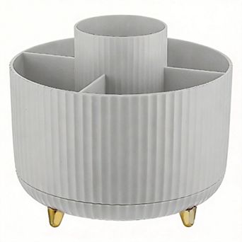 360° Rotating Pen Holder 5-Compartment Desk Organizer