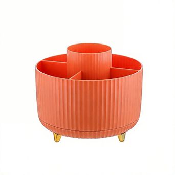 360° Rotating Pen Holder 5-Compartment Desk Organizer