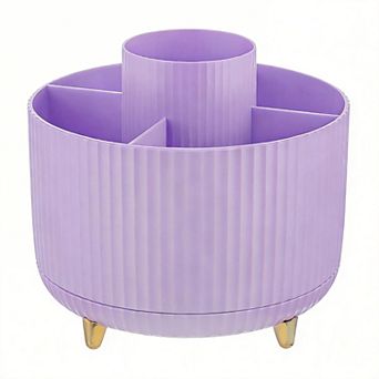 360° Rotating Pen Holder 5-Compartment Desk Organizer
