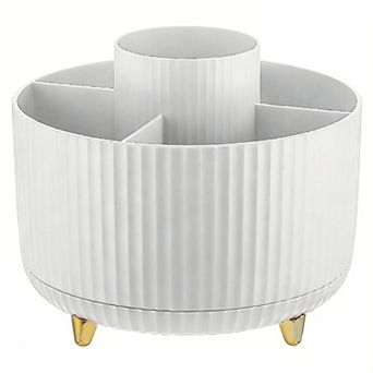 360° Rotating Pen Holder 5-Compartment Desk Organizer