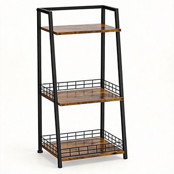 3 tier Bathroom Fence Shelf Open Floor Storage Shelves