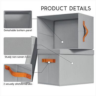 Foldable Fabric Storage Bins with Lids and Handles Save space 6pc