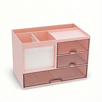 3-Drawer Desk Organizer 8-Compartment Pen Holder