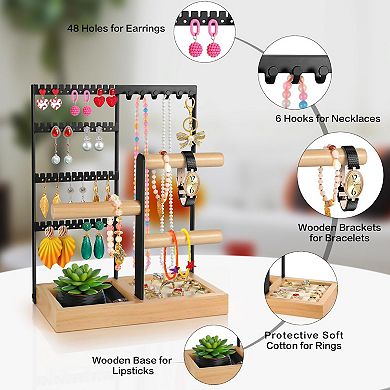 4-Tier Jewelry Organizer Earring Holder Mothers Day Gift