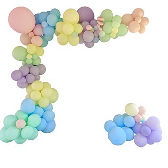 Pastel Rainbow Balloon Garland Kit 143 pc for Birthday, Wedding & Shower Party Decorations.