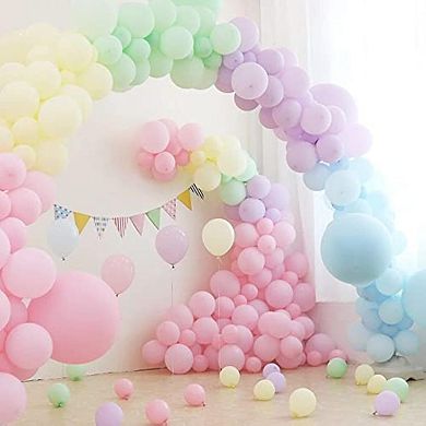 Pastel Rainbow Balloon Garland Kit 143pcs for Birthday, Wedding & Shower Party Decorations.