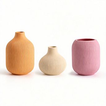 Ceramic Boho Vase Set Modern Minimalist Farmhouse Decor
