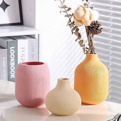 Ceramic Boho Vase Set Modern Minimalist Farmhouse Decor