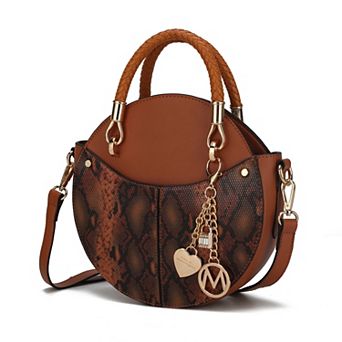 MKF Collection Camille Faux Leather Round Crossbody Bag