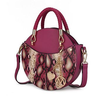 MKF Collection Camille Faux Leather Round Crossbody Bag