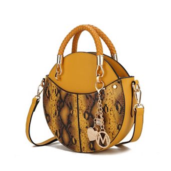MKF Collection Camille Faux Leather Round Crossbody Bag