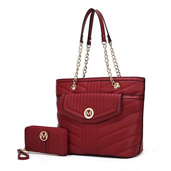 MKF Collection Chiari Tote Bag & Wallet 2 pc Set
