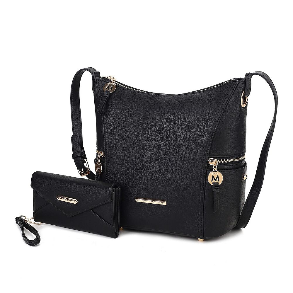 MKF Collection Lux Faux Leather Hobo Bag & Wallet 2-Piece Set