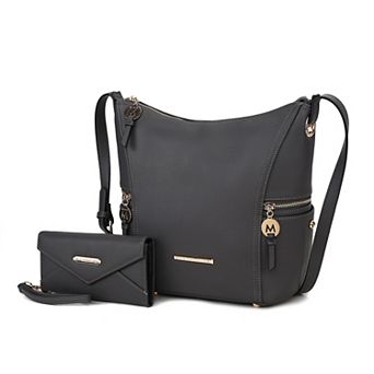 MKF Collection Lux Faux Leather Hobo Bag & Wallet 2 pc Set