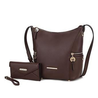 MKF Collection Lux Faux Leather Hobo Bag & Wallet 2 pc Set