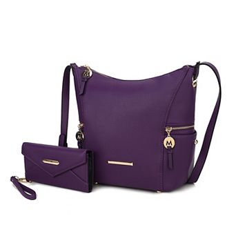 MKF Collection Lux Faux Leather Hobo Bag & Wallet 2 pc Set