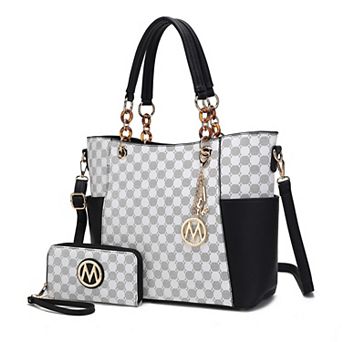 MKF Collection Merlina Circular Print Faux Leather Tote Bag & Wallet 2 pc Set