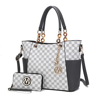 MKF Collection Merlina Circular Print Faux Leather Tote Bag & Wallet 2 pc Set