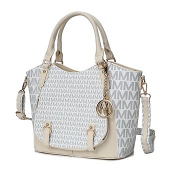 MKF Collection Talula Signature Printed Faux Leather Satchel Bag