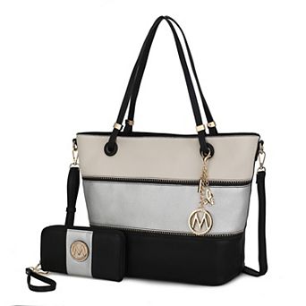 MKF Collection Vallie Faux Leather Tote Bag & Wallet 2 pc Set