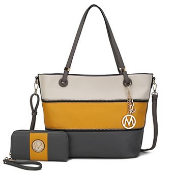 MKF Collection Vallie Faux Leather Tote Bag & Wallet 2 pc Set