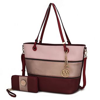 MKF Collection Vallie Faux Leather Tote Bag & Wallet 2 pc Set