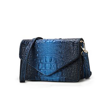 MKF Collection Vanta Croc-Embossed Crossbody Saddle Bag