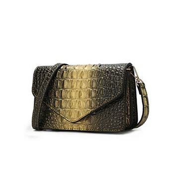 MKF Collection Vanta Croc-Embossed Crossbody Saddle Bag