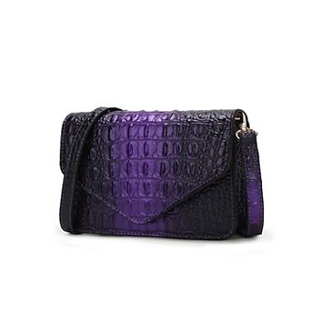 MKF Collection Vanta Croc-Embossed Crossbody Saddle Bag