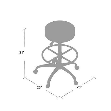 Fea Medical Drafting Stool, Round Vinyl, Footring