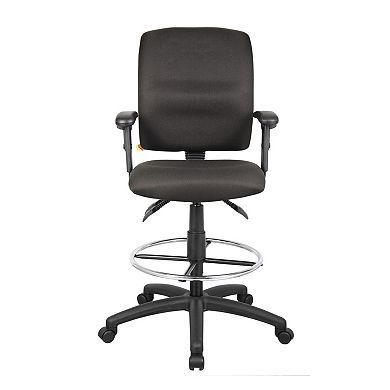 Jea Drafting Stool, Seat Tilt Lock, Adjustable Arms, Black Crepe